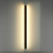 HBASD Modern Black Bathroom Vanity Light Simple Line Strip Waterproof Wall Light (60 cm Warm Light)